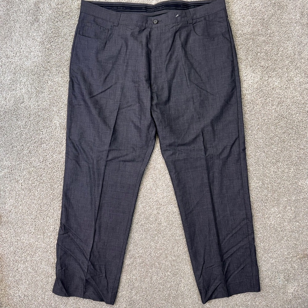 Ermenegildo Zegna Wool Pants Mens 42 Charcoal Grey Straight Leg EUC